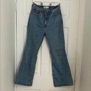 Abercrombie The Vintage Flare High Rise Extra-Short Blue Jeans
